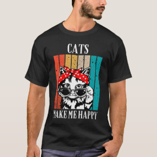 Camiseta Gatos De Gato Vintado legal Me Tornam Feliz Para M