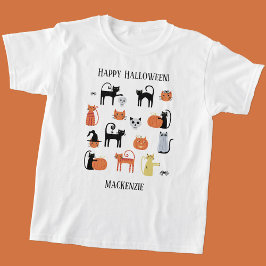 Camiseta Gatos de Halloween Personalizados