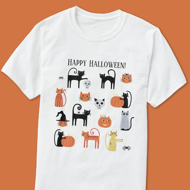 Camiseta Gatos de Halloween Spooky (Fun Happy Halloween cat unisex t-shirt)