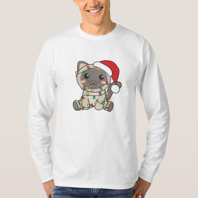 Camiseta Gatos De Inverno De Natal (Frente)