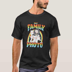 Camiseta Gatos de Menina Fofa Família Arco-íris Foto Amante