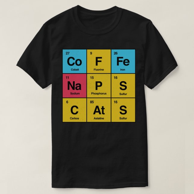Camiseta Gatos de Naps de Ciência por Tobe Fonseca (Frente do Design)