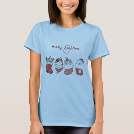 Camiseta Gatos de Natal Adoráveis