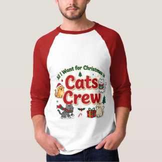 Camiseta Gatos de Natal Adoráveis Equipe de Férias