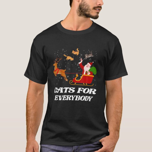 Camiseta Gatos De Natal Engraçados Para Todo Mundo Feio (Frente)