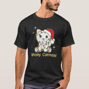 Camiseta Gatos de Natal Gatos Gatos Gafanhotos Gatos Felino