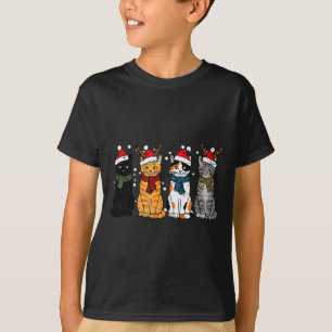 Camiseta Gatos de Natal Papai Noel Fofo Gatinhos de Natal M