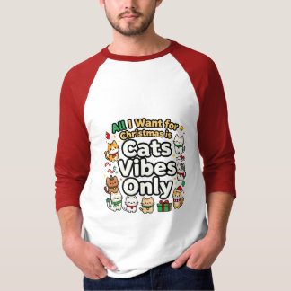 Camiseta Gatos de Natal Vibes Only