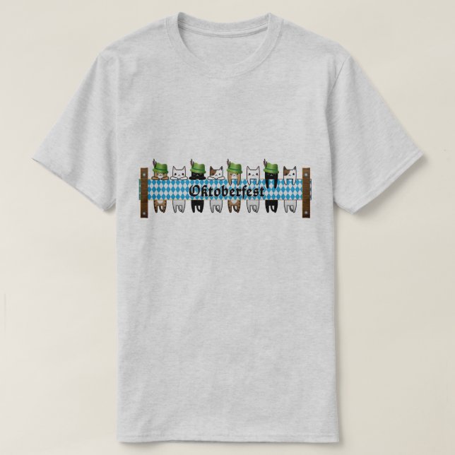 Camiseta Gatos de Octoberfest bonitos (Frente do Design)