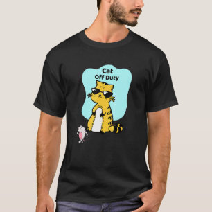 Camiseta Gatos De Óculos Solares De Cat Off Duty Rem Um Pou