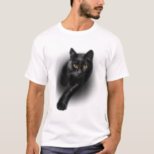 Camiseta Gatos de Olhos Amarelos de Gato Negro