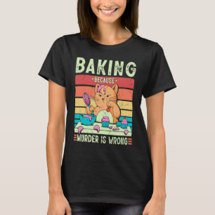 Camiseta Gatos de Padaria Antiga Porque Assassinato é Errad