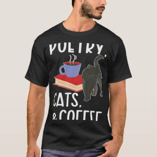 Camiseta Gatos de Poesia & Café Poeta Escritor de Poemas Po