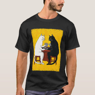 Camiseta Gatos de Pop Art Jogando Cartas e Apostando em Ama