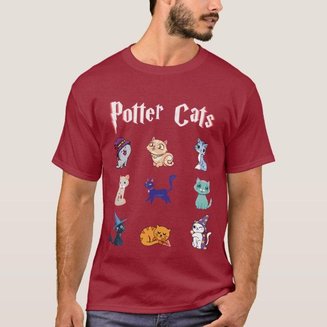 Camiseta Gatos de Potter Bonito presente Harry Pawter Kitte (Frente)