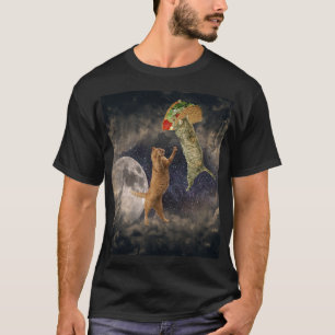 Camiseta Gatos de Taco com Camisa-T de Lua e Universo