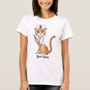 Camiseta Gatos De Trabalho - Gatinho De Enfermeira Ginger T