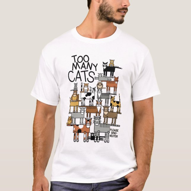 Camiseta Gatos demais (Frente)
