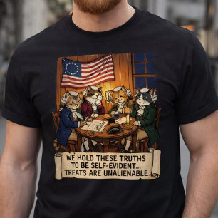 Camiseta Gatos Divertidos Pais Fundadores 250º Aniversário