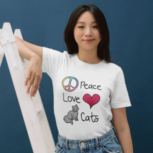 Camiseta Gatos do Amor pela Paz