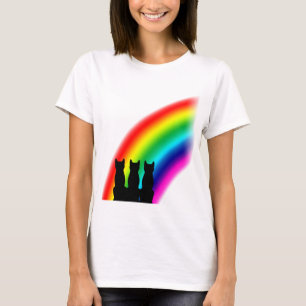 Camiseta Gatos do arco-íris