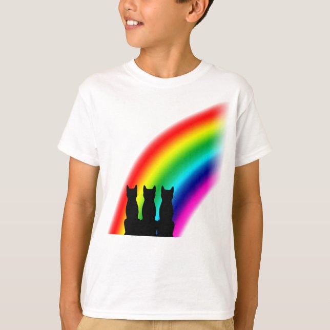 Camiseta Gatos do arco-íris (Frente)