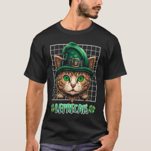 Camiseta Gatos do dia de São Patrício duendes gatinhos