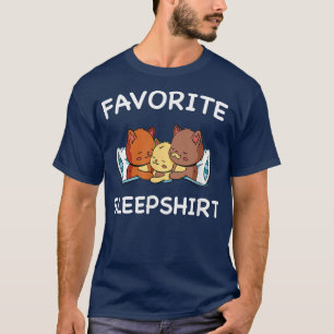 Camiseta Gatos Dormem Dormindo Pijama Noite