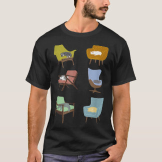 Camiseta Gatos Dormindo em Meios séculos modernas