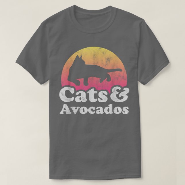 Camiseta Gatos e abacates Mens ou Mulheres Cat e Avocado (Frente do Design)