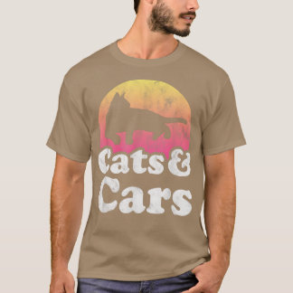 Camiseta Gatos e automóveis de uso masculino ou feminino 