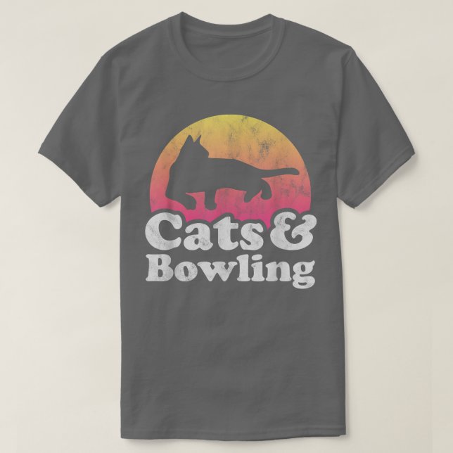 Camiseta Gatos e Boliches, de gatos e Boliches, de uso masc (Frente do Design)