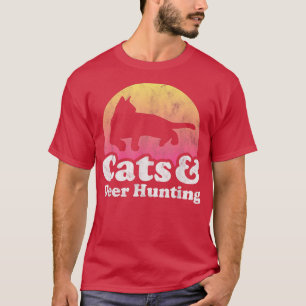 Camiseta Gatos e Caça a Veados, Gatos de Homens e Mulheres
