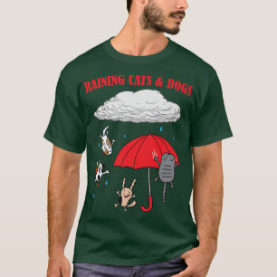 Camiseta Gatos E Cachorros Em Chove, Pet-Lovers