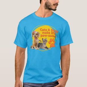 Camiseta Gatos e Cachorros Fazem Vida Paw-some!
