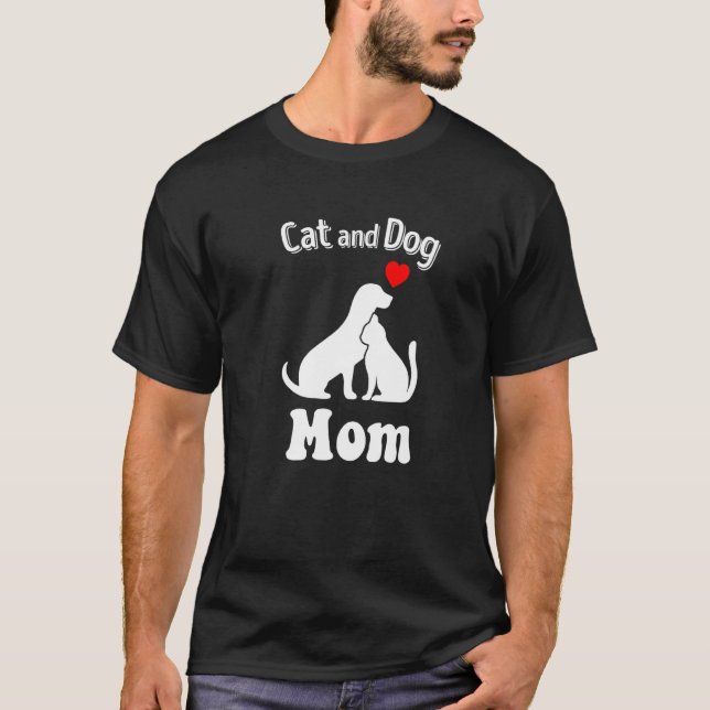 Camiseta Gatos E Cães Mãe Dia Das Mães (Frente)