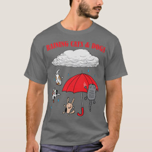 Camiseta Gatos E Cães Que Chovem Em Cuta, Pet Lovers T Shir