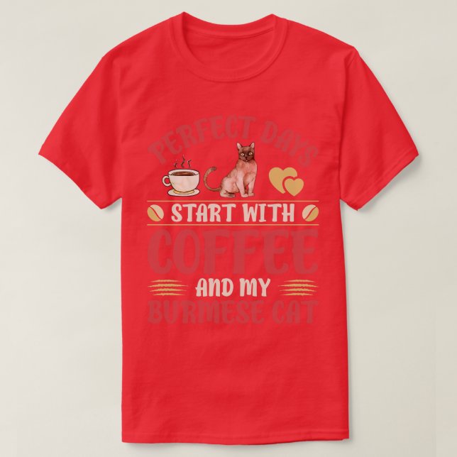 Camiseta Gatos E Café (Frente do Design)