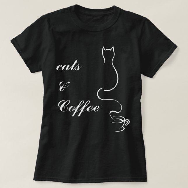 Camiseta Gatos e Café (Frente do Design)