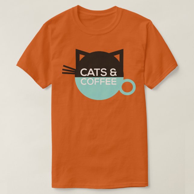 Camiseta Gatos E Café (Frente do Design)