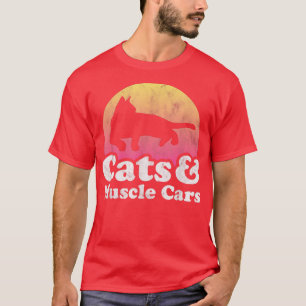 Camiseta Gatos e Carros Musculares Mens ou Mulheres Gato e 
