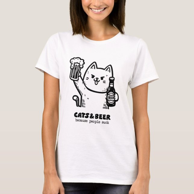 Camiseta Gatos e cerveja 1 (Frente)