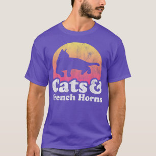 Camiseta Gatos e chifres franceses, de gato e de mesa, de u
