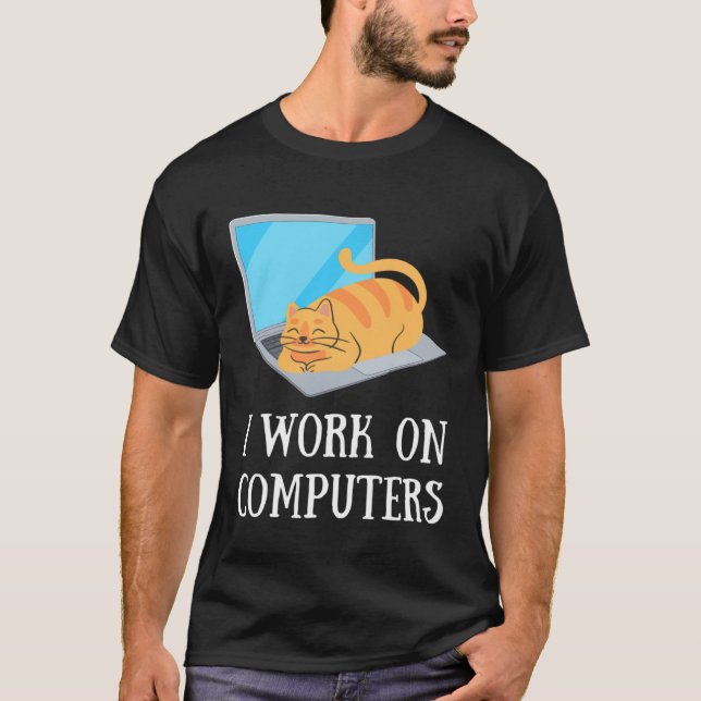 Camiseta Gatos e Computadores (Frente)