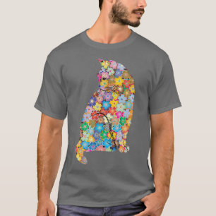 Camiseta Gatos e Flores, Meninas ou Mulheres, Doce Propriet