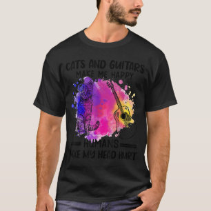 Camiseta Gatos e Guitarras me fazem ser humanos felizes