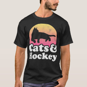Camiseta Gatos e Hockey, de uso masculino ou feminino