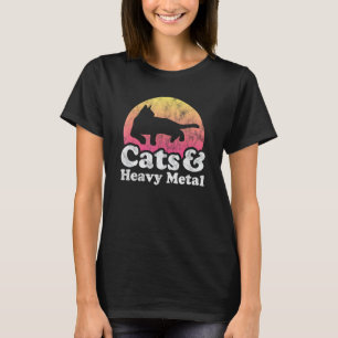 Camiseta Gatos e Homens ou Mulheres de Heavy Metal Gato