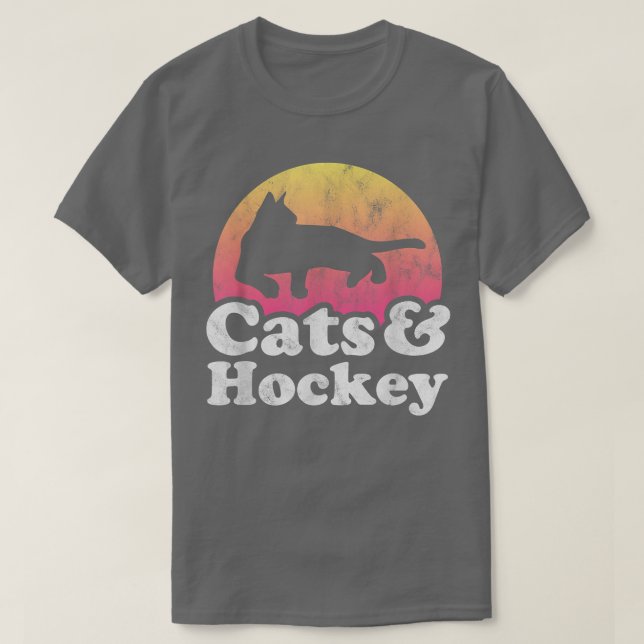 Camiseta Gatos e Hóquei de uso masculino ou feminino  (Frente do Design)