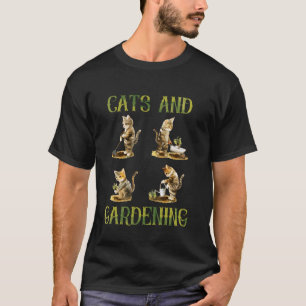 Camiseta Gatos E Jardinagem Amantes De Gatos Homens Mulhere